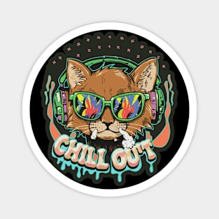 Pop Culture Cat in Hip Hop Gear Magnet